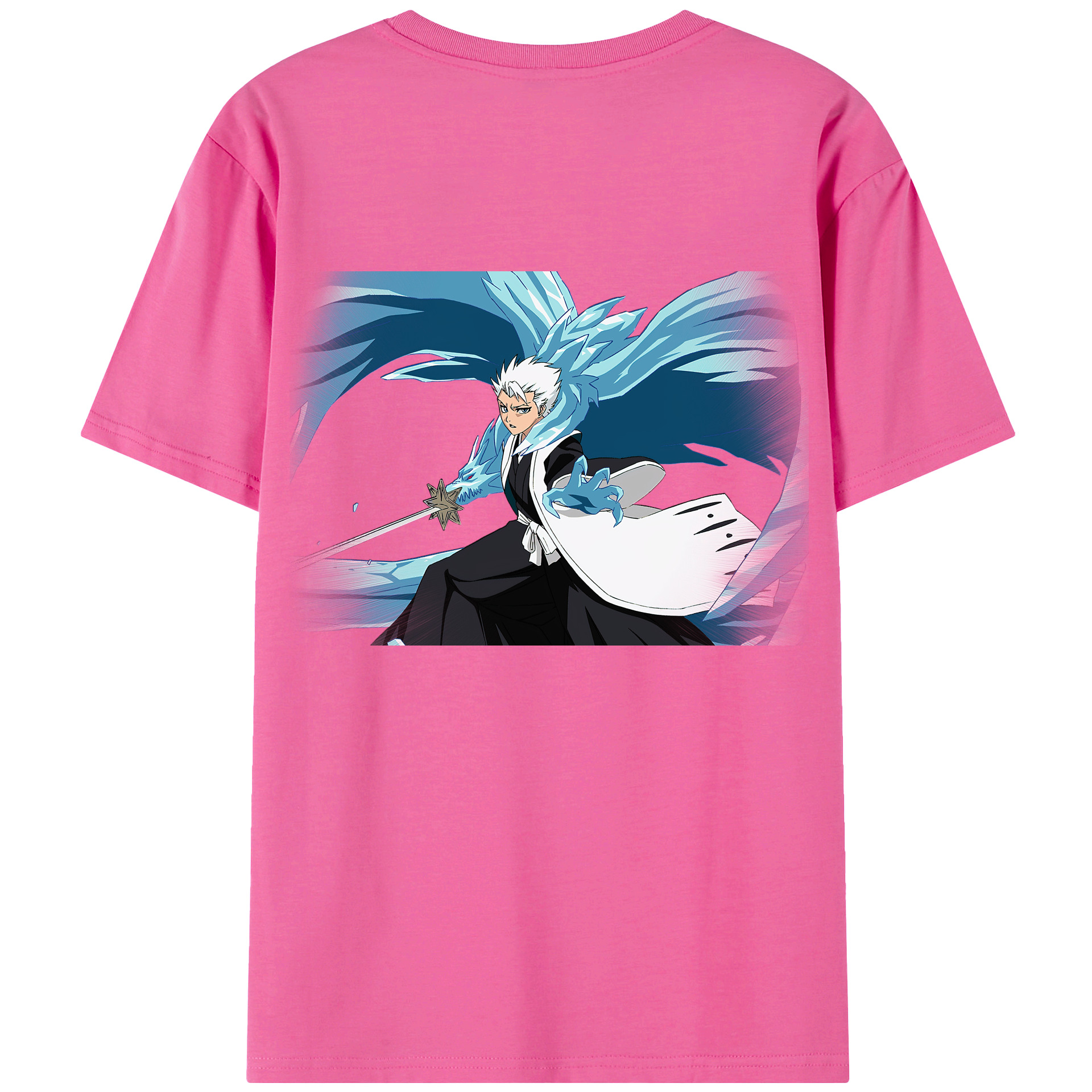 （画像用） ブリーチ 日番谷冬獅郎（ひつがや とうしろう） BLEACH Hitsugaya Toushirou レディース半袖Tシャツ(バックプリント)